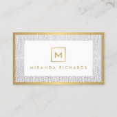 Carte De Visite Monogramme du logo de la boîte avec l'impression é (Devant)