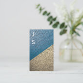 Carte De Visite Monogramme du Motif Tourbillonnant de blocs de cou (Debout devant)