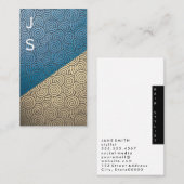 Carte De Visite Monogramme du Motif Tourbillonnant de blocs de cou (Devant / Derrière)