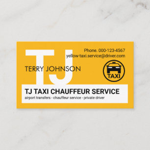 Carte De Visite Monogramme du nom de votre chauffeur de taxi
