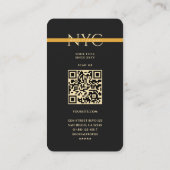 Carte De Visite Monogramme du répartiteur de ligne jaune mince mod (Dos)