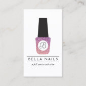 Carte De Visite Monogramme du salon à ongles sur Parties scintilla (Devant)