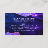 Carte De Visite Monogramme du script d'agate bleu rose mauve mysti (Dos)