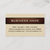 Carte De Visite Monogramme Dutch blanc Moderne Cuir Look (Dos)