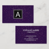 Carte De Visite Monogramme | Éclairage | Planificateur d'événement (Devant / Derrière)