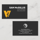 Carte De Visite Monogramme électrique V (Devant / Derrière)
