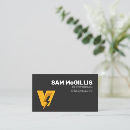 Carte De Visite Monogramme électrique V (Debout devant)