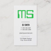 Carte De Visite Monogramme| Électronique (Devant)