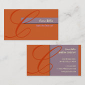 Carte de visite monogramme élégant (Devant / Derrière)