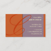 Carte de visite monogramme élégant (Dos)