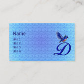 Carte De Visite Monogramme élégant Bluebird Initial D (Devant)