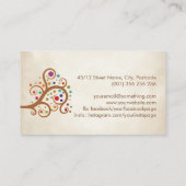 Carte De Visite Monogramme élégant dans l'arbre de vie (Dos)