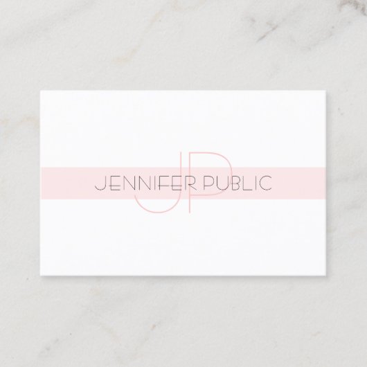 Carte De Visite Monogramme élégant Design simple Design tendance L (Devant)