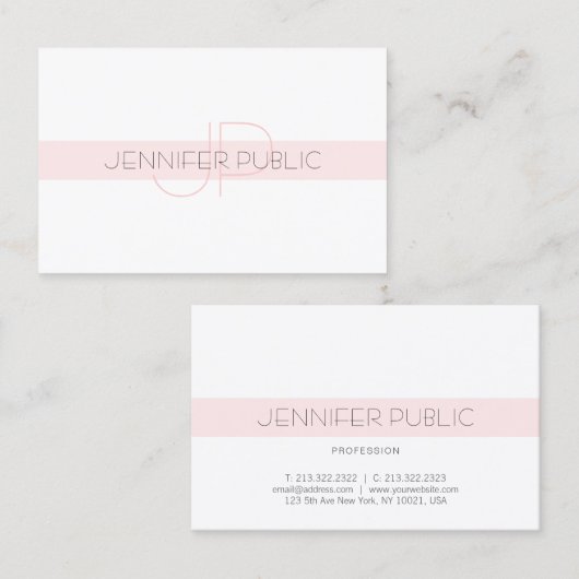 Carte De Visite Monogramme élégant Design simple Design tendance L (Devant / Derrière)