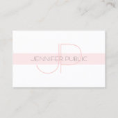 Carte De Visite Monogramme élégant Design simple Luxe Moderne Plai (Devant)