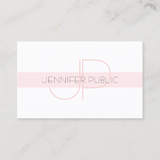 Carte De Visite Monogramme élégant Design simple Luxe Moderne Plai (Devant)