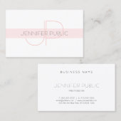 Carte De Visite Monogramme élégant Design simple Luxe Moderne Plai (Devant / Derrière)