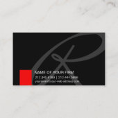 Carte De Visite Monogramme élégant du consultant en création noire (Dos)