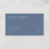 Carte De Visite Monogramme élégant | Elégance moderne en marine et (Devant)