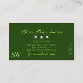 Carte De Visite Monogramme élégant en marbre vert étincelant les d (Dos)