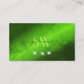 Carte De Visite Monogramme élégant en marbre vert étincelant les d (Devant)