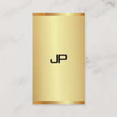 Carte De Visite Monogramme Elegant Gold Look Vertical moderne (Devant)