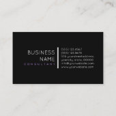 Carte De Visite Monogramme élégant Lavande moderne et noir (Dos)