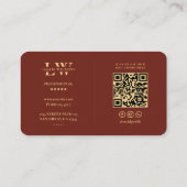 Carte De Visite Monogramme Élégant Logo L Moderne Dark Terracotta (Dos)