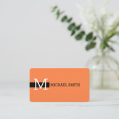 Carte De Visite Monogramme élégant Mango moderne Tango & Noir (Debout devant)