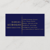 Carte De Visite Monogramme élégant minimaliste bleu marine (Dos)