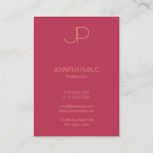 Carte De Visite Monogramme élégant Modèle moderne vertical (Dos)