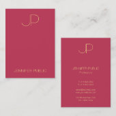 Carte De Visite Monogramme élégant Modèle tendance moderne vertica (Devant / Derrière)