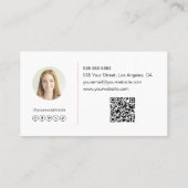 Carte De Visite Monogramme Élégant Moderne Blanc Rose (Dos)