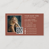 Carte De Visite Monogramme Élégant Moderne Code QR Photo Luxe (Dos)