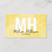 Carte De Visite Monogramme élégant moderne jaune (Devant)