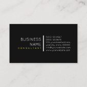 Carte De Visite Monogramme élégant moderne Jaune et Noir (Dos)