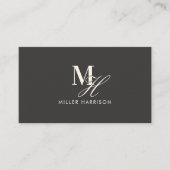 Carte De Visite Monogramme Élégant Moderne Luxe Photo Code QR (Devant)