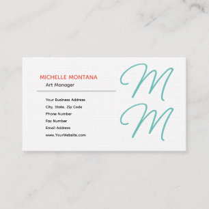 Carte De Visite Monogramme élégant Moderne Minimaliste Simple