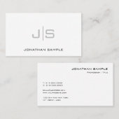 Carte De Visite Monogramme Élégant moderne Modèle simple (Devant / Derrière)