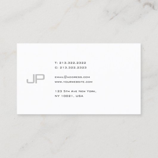 Carte De Visite Monogramme élégant moderne Modèle simple tendance (Dos)