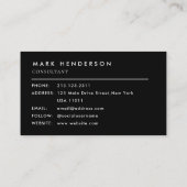Carte De Visite Monogramme élégant moderne noir (Dos)
