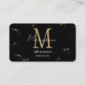 Carte De Visite Monogramme Élégant Moderne Noir Or (Devant)