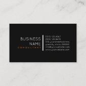 Carte De Visite Monogramme élégant moderne orange et noir (Dos)