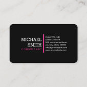 Carte De Visite Monogramme élégant moderne rose chaud et noir (Dos)