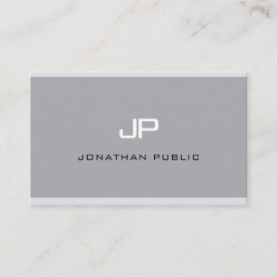 Carte De Visite Monogramme élégant Moderne Simple Gray Professio