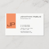 Carte De Visite Monogramme Élégant Moderne Simple Modèle (Dos)