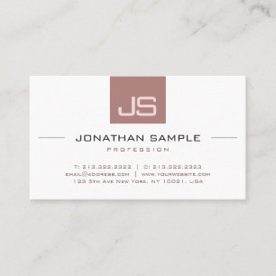 Carte De Visite Monogramme élégant moderne Simple Modèle minimalis