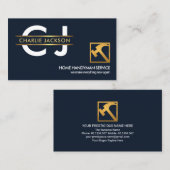 Carte De Visite Monogramme élégant Placard Or Manyman Builder (Devant / Derrière)