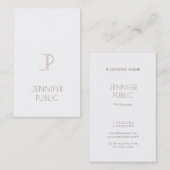 Carte De Visite Monogrammé Élégant Plain Moderne Design tendance (Devant / Derrière)