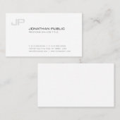 Carte De Visite Monogramme élégant Plain Simple Moderne Profession (Devant / Derrière)